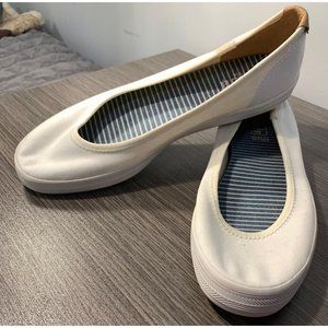 Vintage Keds Women shoes size 8.5 US Off White Canvas Slip-on No Ties